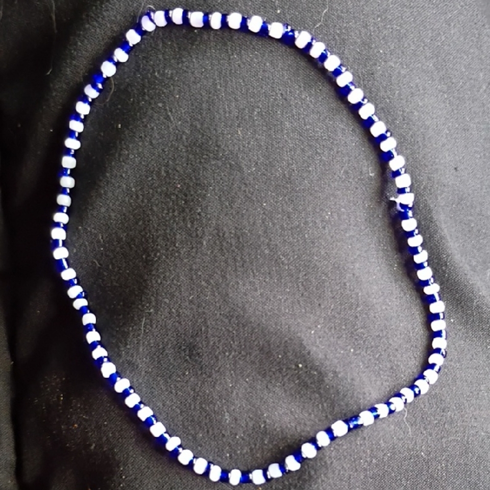 Blue and White Beaded Women’s Bracelet